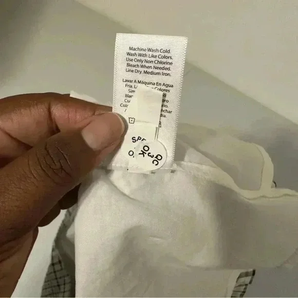 Free Assembly Size XS Ivory Plaid Organic Cotton Women's Puff Sleeve Blouse Top - Picture 13 of 15